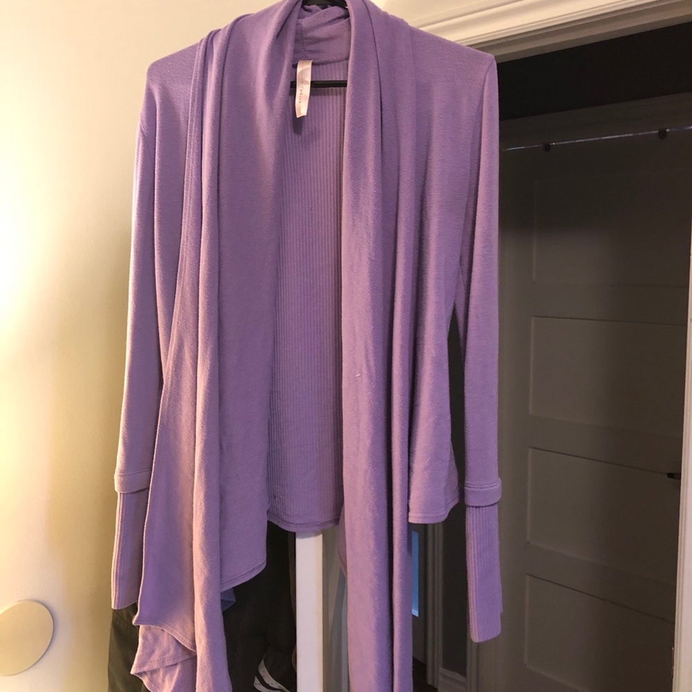 Purple cardigan